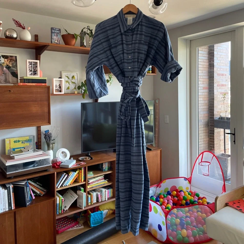 Mara Hoffman Blue Striped Organic Linen Jumpsuit - Picture 3 of 6